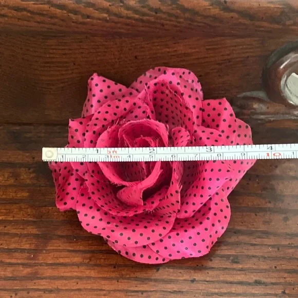 Pink & Black Rose Hair Clip - Picture 3 of 3